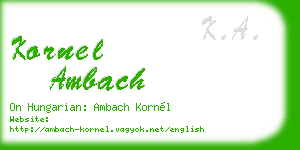 kornel ambach business card